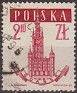 Poland 1957 Buildings 2,10 ZT Red Scott 808. Polonia 808. Uploaded by susofe